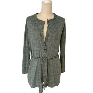 Cuddl Duds Soft Knit One Button Cardigan Robe Size Small Thyme Green Heather